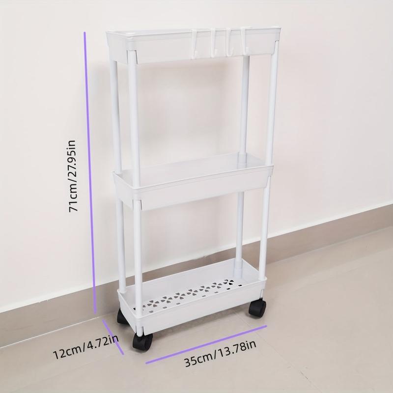 Movable Storage Rack Bathroom Slim Slide Organizers Gap Shelf Space Saving