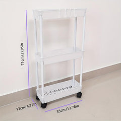 Movable Storage Rack Bathroom Slim Slide Organizers Gap Shelf Space Saving
