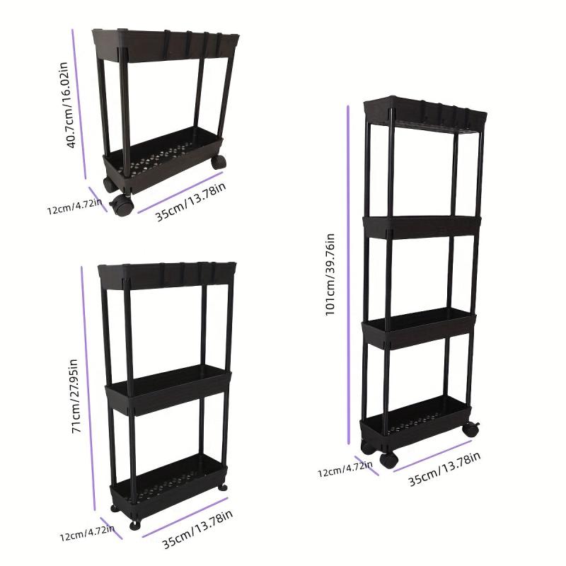 Movable Storage Rack Bathroom Slim Slide Organizers Gap Shelf Space Saving