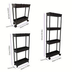 Movable Storage Rack Bathroom Slim Slide Organizers Gap Shelf Space Saving