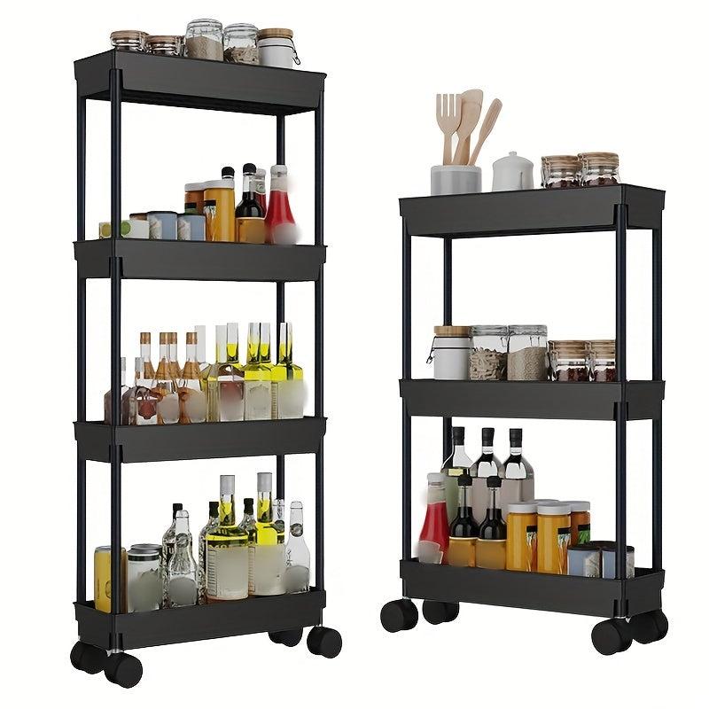 Movable Storage Rack Bathroom Slim Slide Organizers Gap Shelf Space Saving