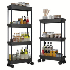 Movable Storage Rack Bathroom Slim Slide Organizers Gap Shelf Space Saving