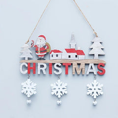 Wooden Christmas Door Decorations Merry Christmas Wall Pendants
