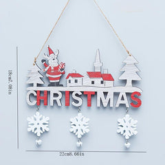 Wooden Christmas Door Decorations Merry Christmas Wall Pendants