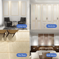 Golden Silvery Floor Edging Waterproof Wall Stickers Self Adhesive Tile Tape