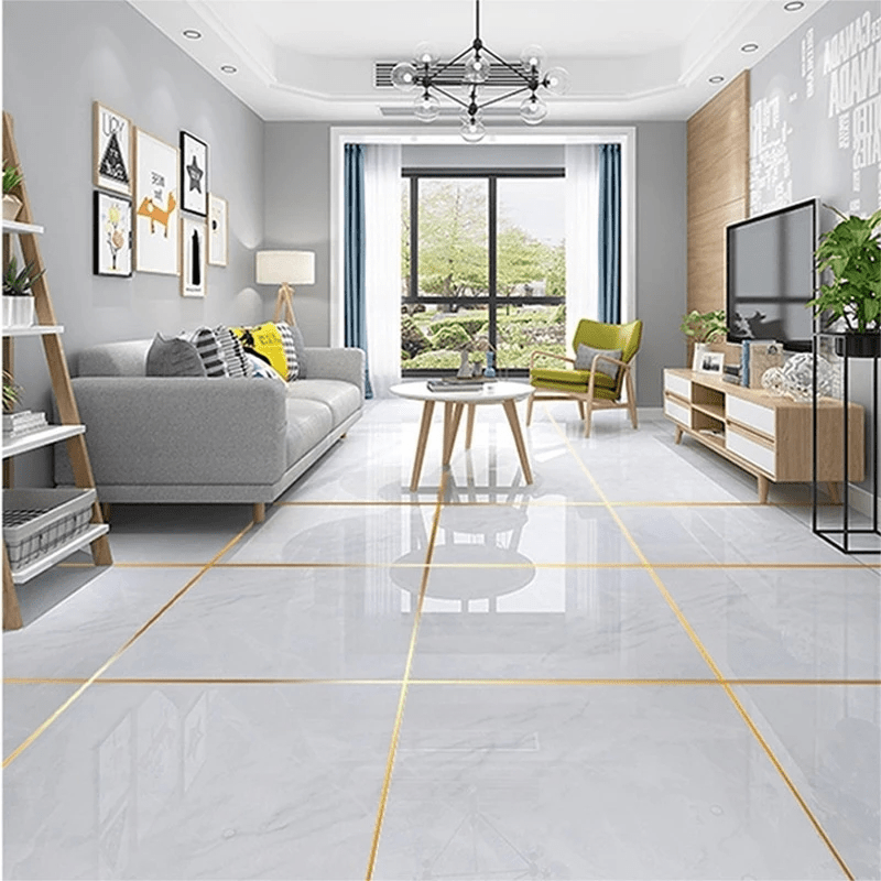 Golden Silvery Floor Edging Waterproof Wall Stickers Self Adhesive Tile Tape