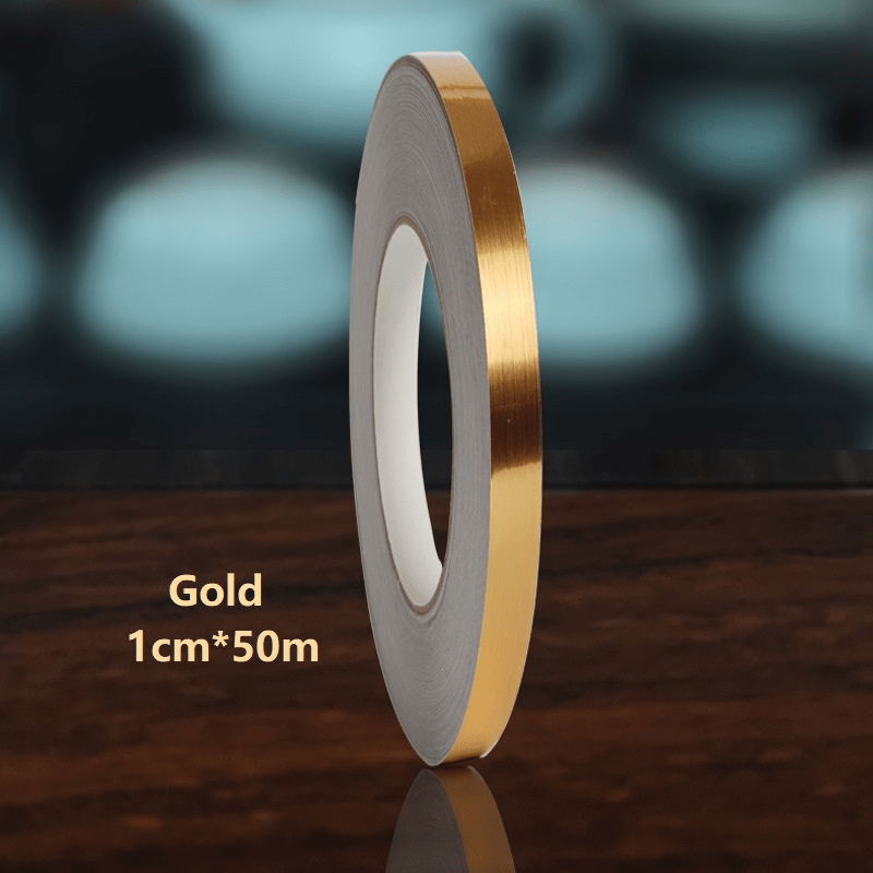 Golden Silvery Floor Edging Waterproof Wall Stickers Self Adhesive Tile Tape