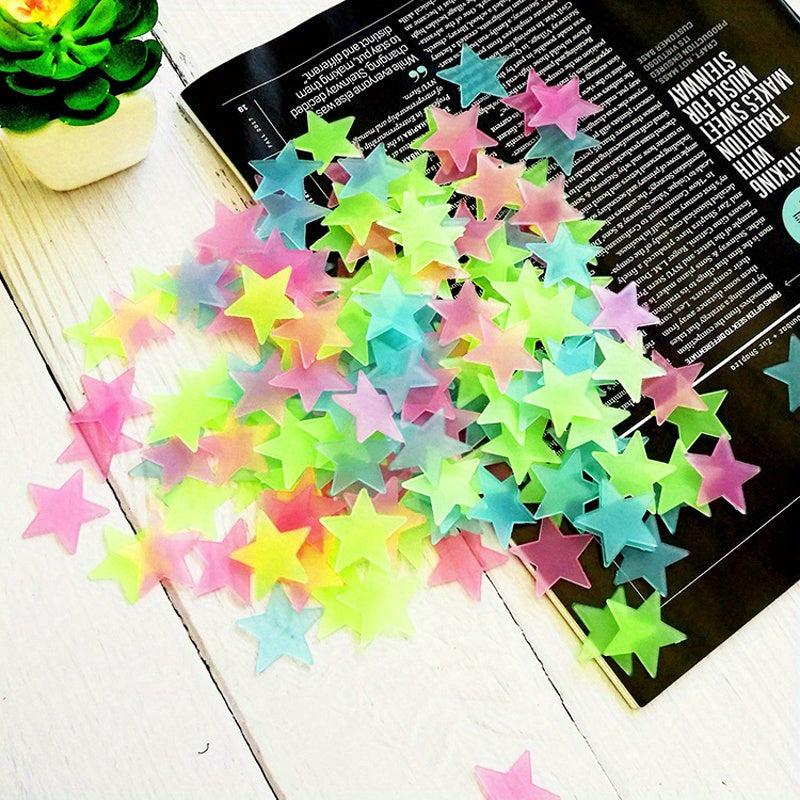 100pcs Glow in the Dark Wall Stickers Self Adhesive Waterproof Easy to Clean