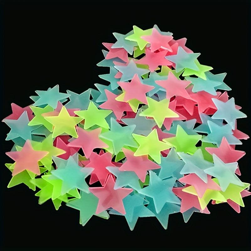 100pcs Glow in the Dark Wall Stickers Self Adhesive Waterproof Easy to Clean