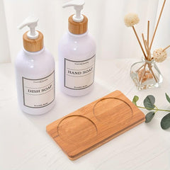 Wooden Soap Dispenser and Bottle Holder for Bathroom Decor