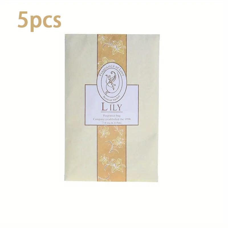 5pcs Closet Air Freshener Deodorant Bag Car Hanging Scented Dried Flower