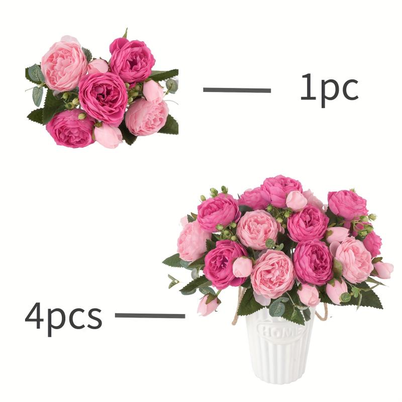 Artificial Silk Peony Bouquets - Oxidation Resistant - Real Touch Faux Flowers