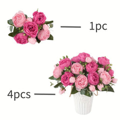 Artificial Silk Peony Bouquets - Oxidation Resistant - Real Touch Faux Flowers