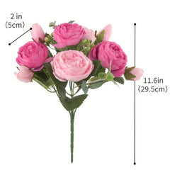 Artificial Silk Peony Bouquets - Oxidation Resistant - Real Touch Faux Flowers