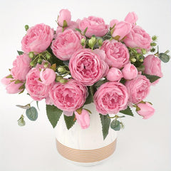 Artificial Silk Peony Bouquets - Oxidation Resistant - Real Touch Faux Flowers