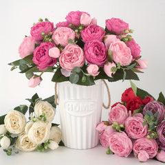 Artificial Silk Peony Bouquets - Oxidation Resistant - Real Touch Faux Flowers