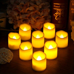 6pcs Wave Candle Set LED Flameless Tea Light for Wedding Party Indoor Outdoor
