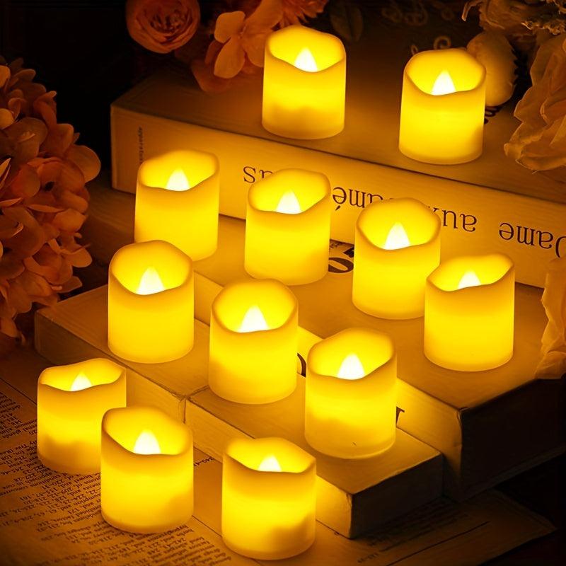 6pcs Wave Candle Set LED Flameless Tea Light for Wedding Party Indoor Outdoor