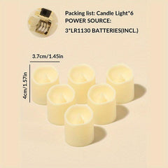 6pcs Wave Candle Set LED Flameless Tea Light for Wedding Party Indoor Outdoor