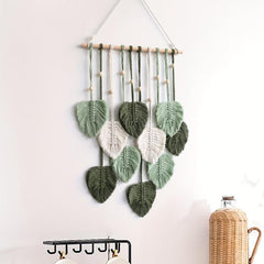 Macrame Jungle Nursery Decor - Leaves Garland - Green