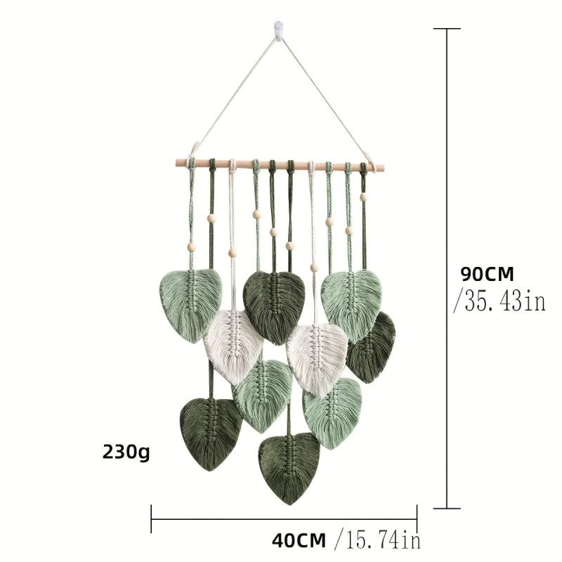 Macrame Jungle Nursery Decor - Leaves Garland - Green
