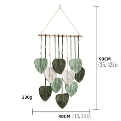 Macrame Jungle Nursery Decor - Leaves Garland - Green