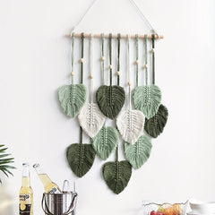 Macrame Jungle Nursery Decor - Leaves Garland - Green