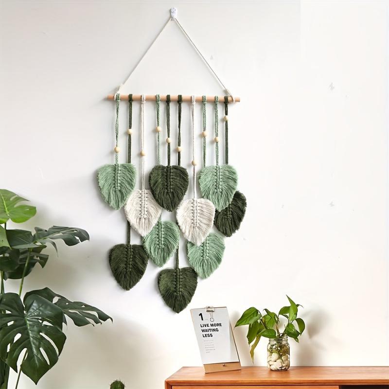 Macrame Jungle Nursery Decor - Leaves Garland - Green