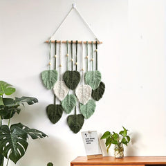 Macrame Jungle Nursery Decor - Leaves Garland - Green