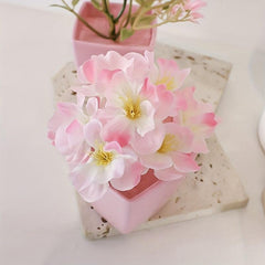 3 Pots Artificial Flowers & Small Plants for Indoor/Outdoor Decor