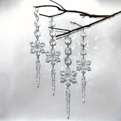 4pcs Snowflake Crystal Pendant Christmas Tree Decoration