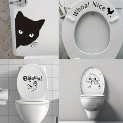 Funny Toilet Sticker Waterproof Vinyl 3D Wall Decal