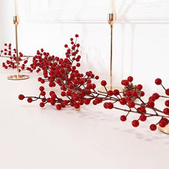 139cm Red Berry Rattan Artificial Holly Fruit Hanging Rattan