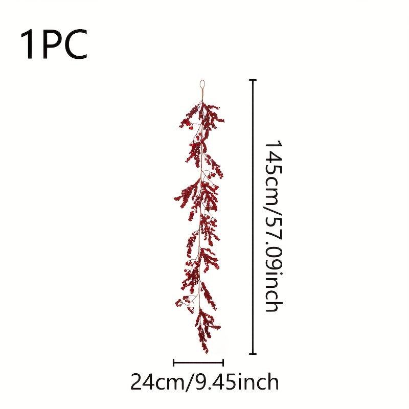 139cm Red Berry Rattan Artificial Holly Fruit Hanging Rattan