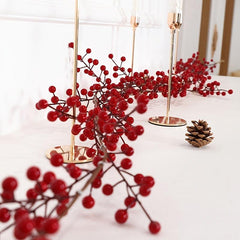 139cm Red Berry Rattan Artificial Holly Fruit Hanging Rattan