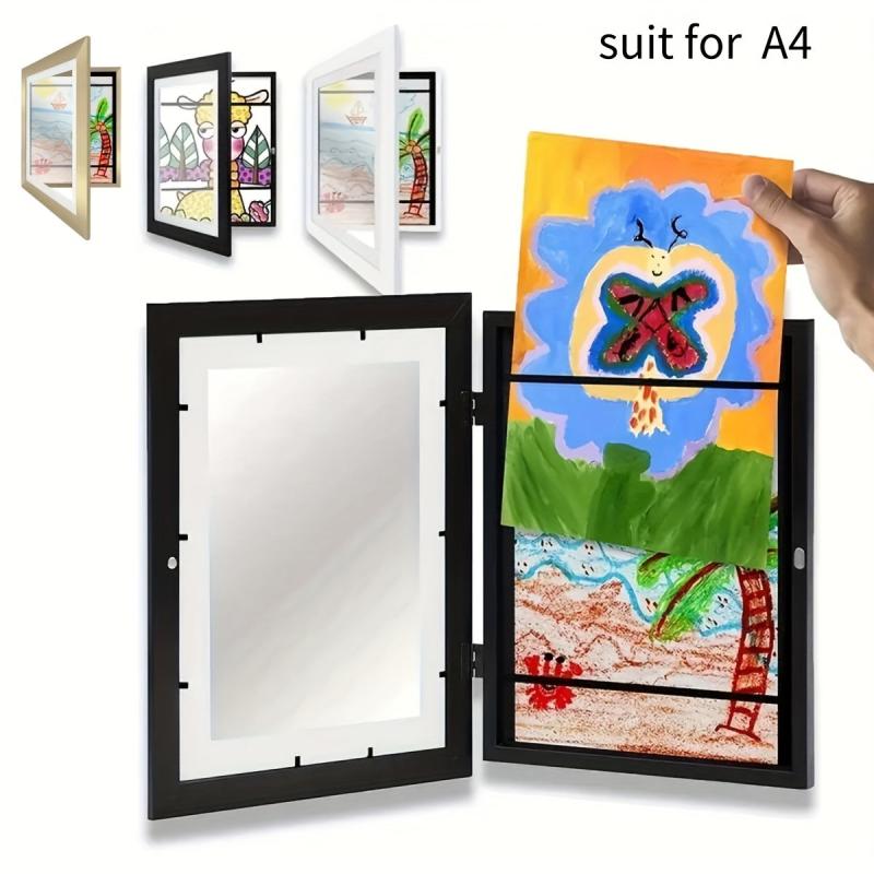 Wooden Art Frames Storage Box Flip Lid Home Decor