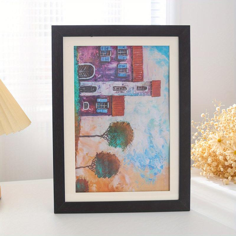 Wooden Art Frames Storage Box Flip Lid Home Decor