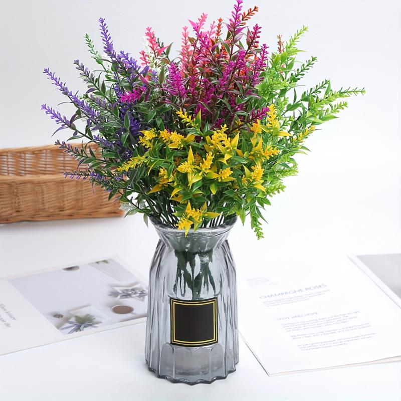 7 Branch Lavender Artificial Flower for Outdoor and Table Decor