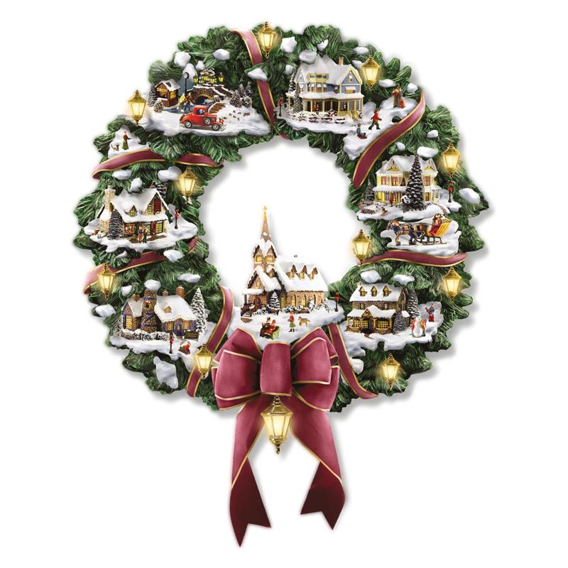 Christmas Wreath Window Sticker Glass & Wall Decor 11.8 Inches