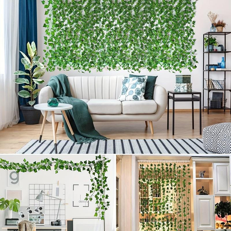 Realistic Artificial Ivy Leaf Garland for Home and Wedding Decor