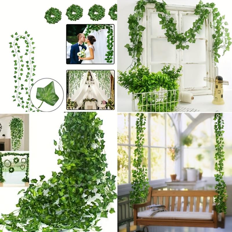 Realistic Artificial Ivy Leaf Garland for Home and Wedding Decor