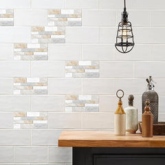 9pcs Marble Patterned Peel And Stick Backsplash Tiles Sticker