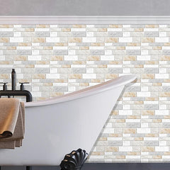 9pcs Marble Patterned Peel And Stick Backsplash Tiles Sticker