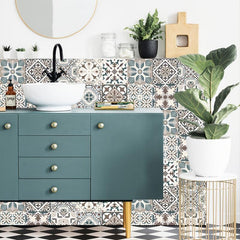 10pcs Vintage Tiles Sticker Peel And Stick Wallpaper For Kitchen Backsplash Bath