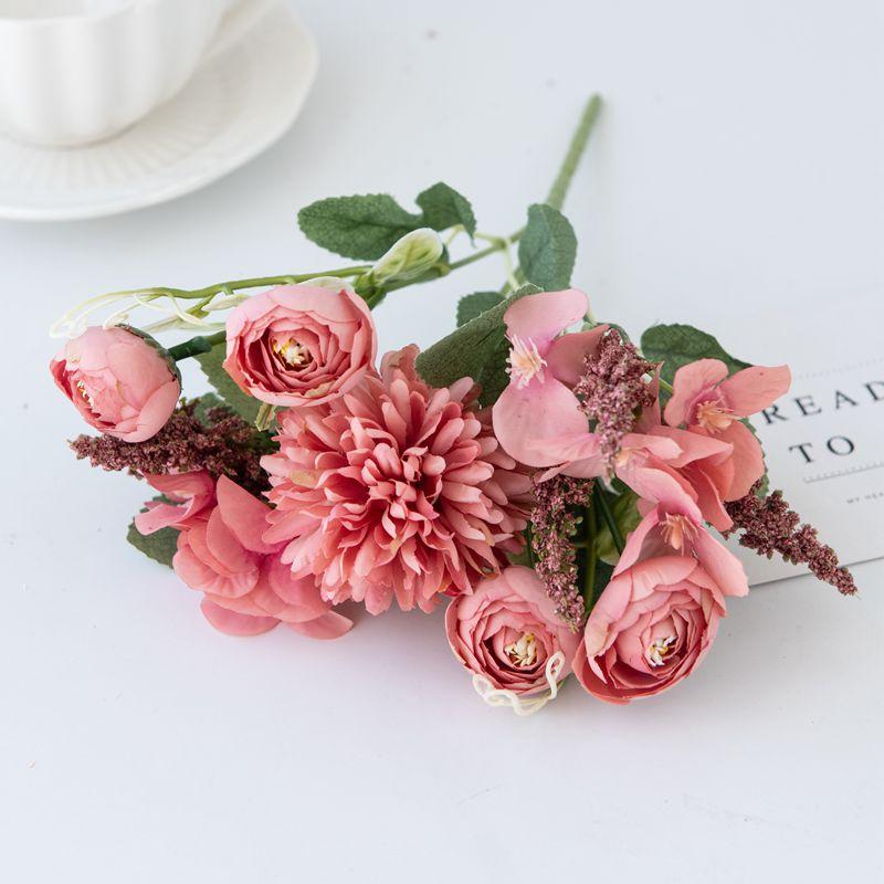 Artificial Peony & Hydrangea Bouquet for Weddings & Home Decor