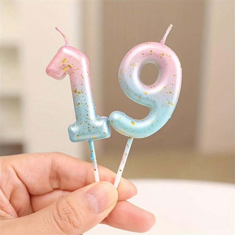 1pc Purple Number Candle Gradient Cake Decoration