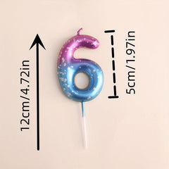 1pc Purple Number Candle Gradient Cake Decoration