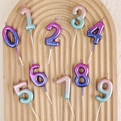 1pc Purple Number Candle Gradient Cake Decoration