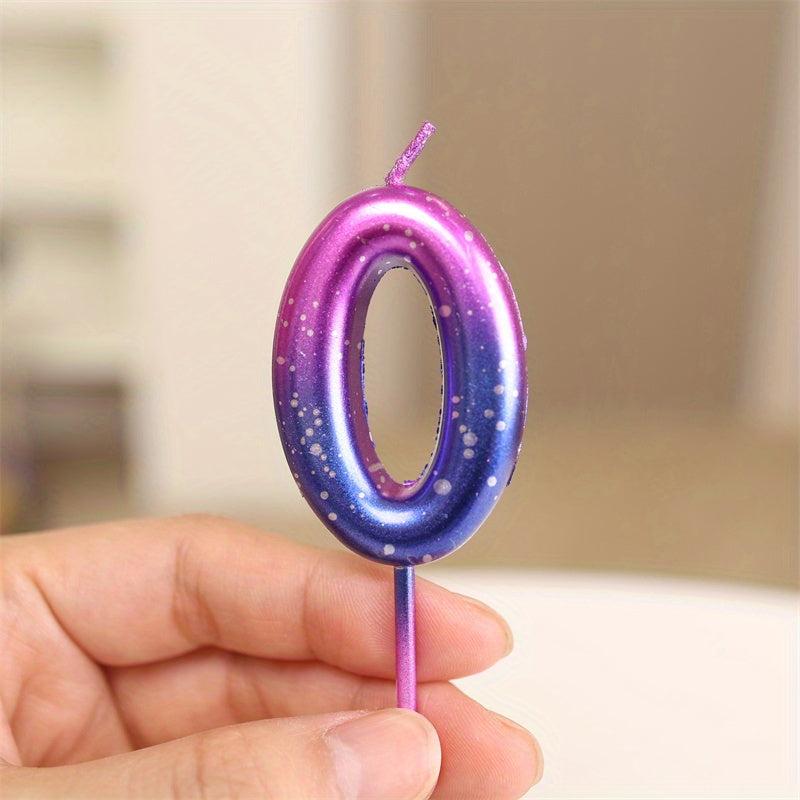 1pc Purple Number Candle Gradient Cake Decoration