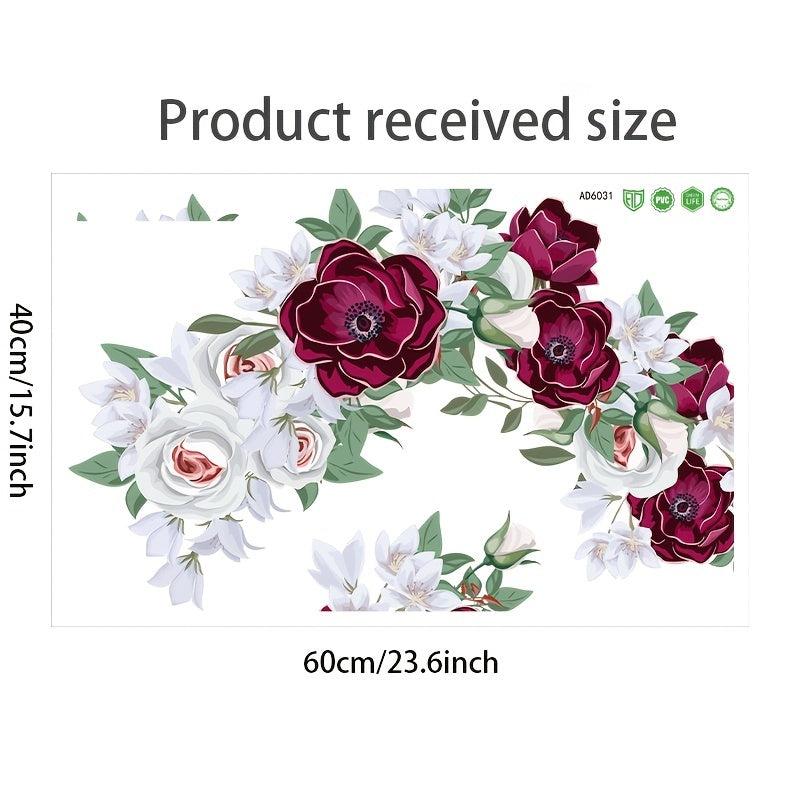 Rose Wall Sticker Decorative Flower Self Adhesive Decals